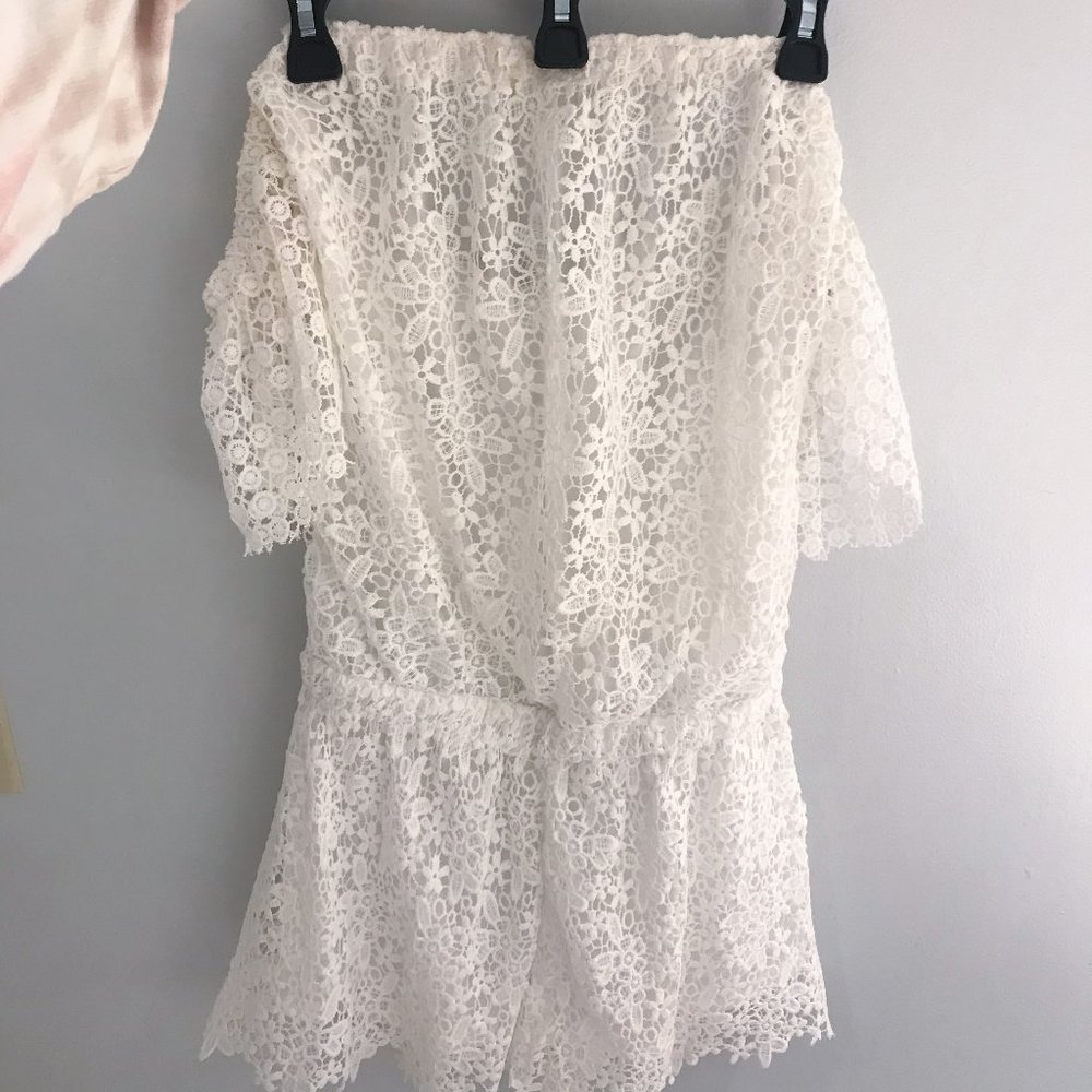 DO + BE White Lace Romper